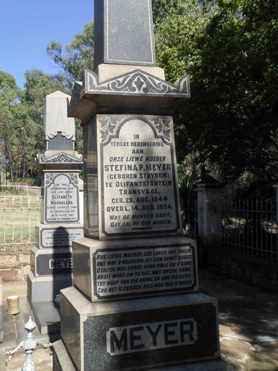 MEYER Stefina P. nee STRYDOM 1844-1924