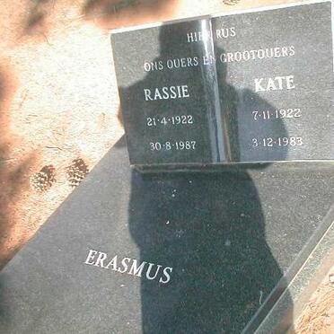 ERASMUS Rassie 1922-1987 &amp; Kate 1922-1983