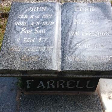 FARRELL John 1921-1972 &amp; Elsie Maria CAMERON 1916-1987