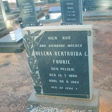 FOURIE Helena Gertruida E. geb. PELSER 1884-1963
