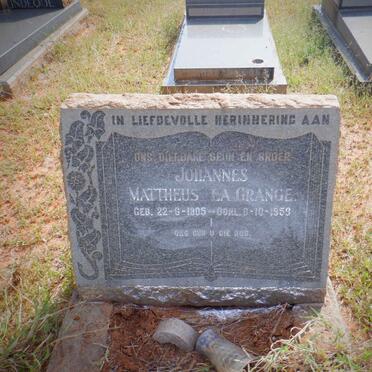 GRANGE Johannes Mattheus, la 1905-1959