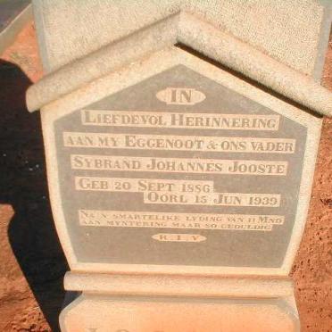 JOOSTE Sybrand Johannes 1886-1939