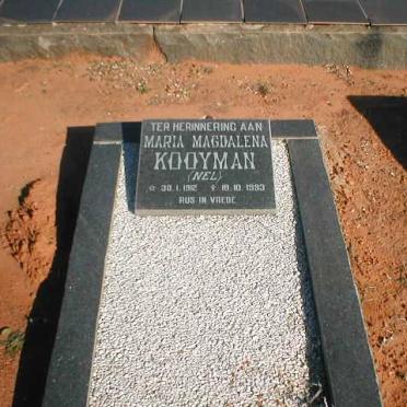 KOOYMAN Maria Magdalena nee NEL 1912-1993
