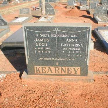 KEARNEY James Cecil 1886-1976 &amp; Anna Catharina PRETORIUS 1876-1972