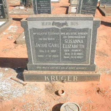KRUGER Jacob Carl 1897-1956 &amp; Susanna Elizabeth JOUBERT 1905-1967
