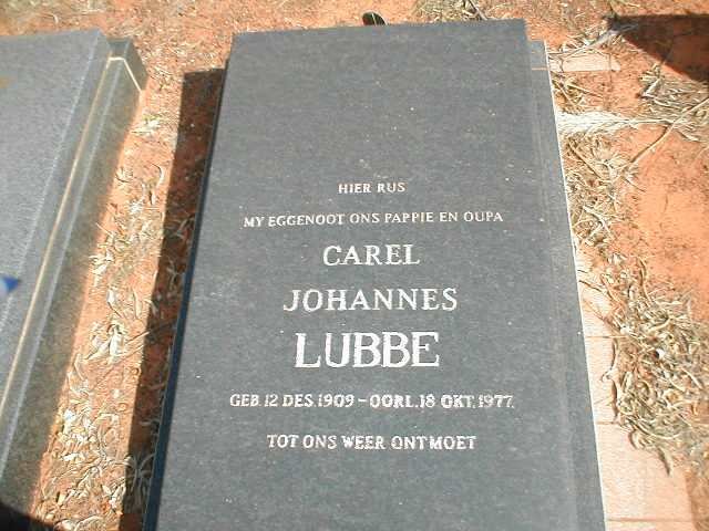 LUBBE Carel Johannes 1909-1977