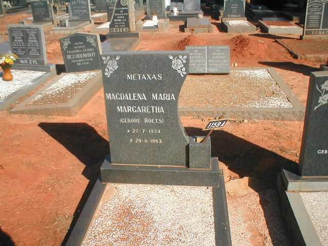 METAXAS Magdalena Maria Margaretha geb. ROETS 1934-1983