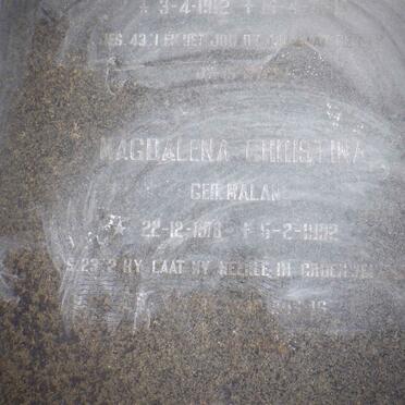 MÜLLER Hendrik Johannes 1912-1985 &amp; Magdalena Christina MALAN 1918-1992