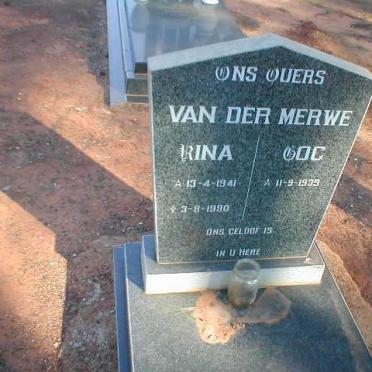 MERWE Gog, van der 1939- &amp; Rina 1941-1990