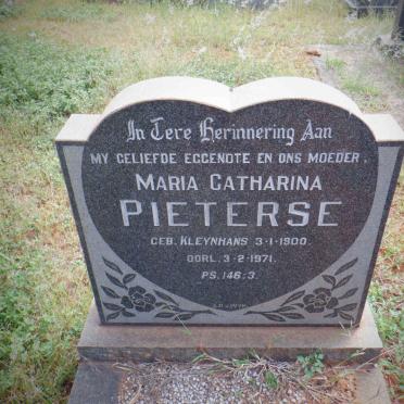 PIETERSE Maria Catharina nee KLEYNHANS 1900-1971