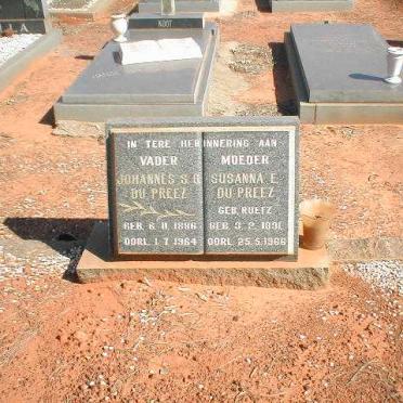 PREEZ Johannes S.G., du 1886-1964 &amp; Susanna E. ROETZ 1891-1966