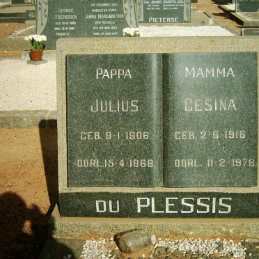 PLESSIS Julius, du 1906-1968 &amp; Gesina 1916-1978