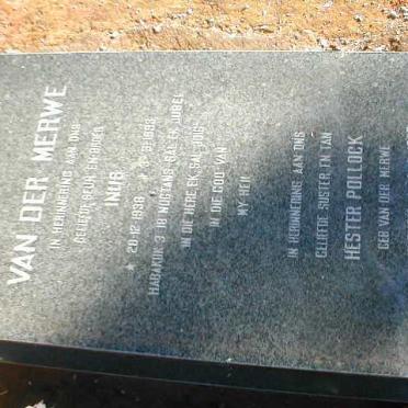 POLLOCK Hester nee VAN DER MERWE 1916-1997 :: VAN DER MERWE Inus 1938-1993