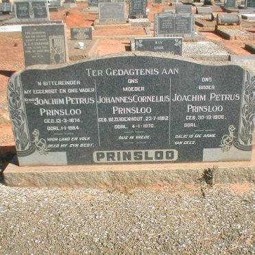 PRINSLOO Joachim Petrus 1874-1954 &amp; Johannes Cornelius BEZUIDENHOUT 1882-1970 :: PRINSLOO Joachim Petrus 1906-