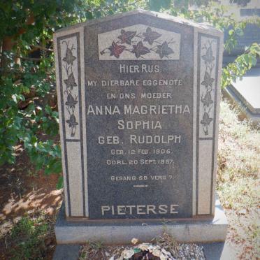 PIETERSE Anna Magrietha Sophia nee RUDOLPH 1906-1957