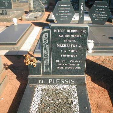 PLESSIS Magdalena J., du 1902-1987