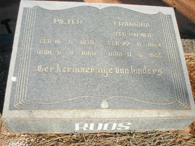 ROOS Pieter 1879-1969 &amp; Fransina PALMER 1884-1956
