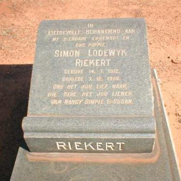 RIEKERT Simon Lodewyk 1912-1956