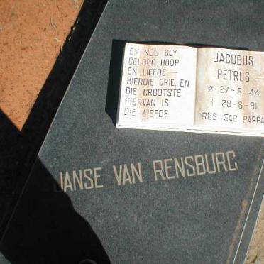 RENSBURG Jacobus Petrus, Janse van 1944-1981