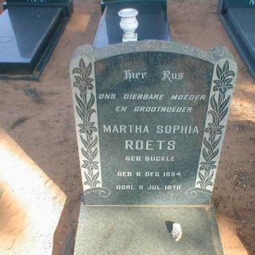 ROETS Martha Sophia nee BUCKLE 1894-1970