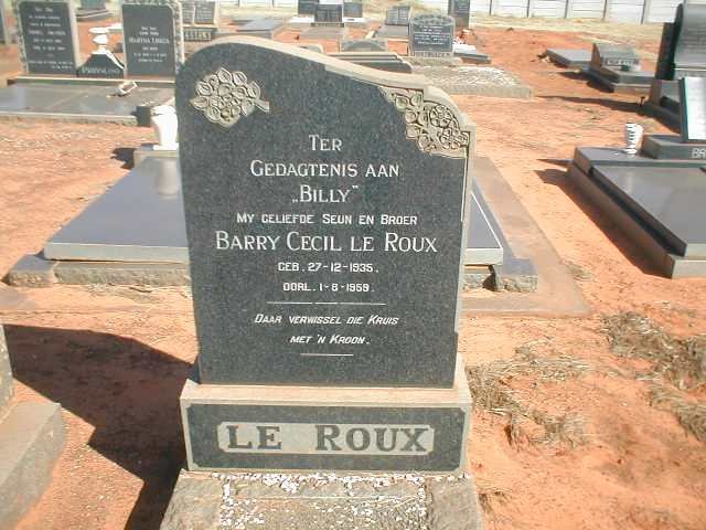 ROUX Barry Cecil, le 1935-1959