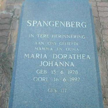 SPANGENBERG Maria Dorathea Johanna 1928-1992