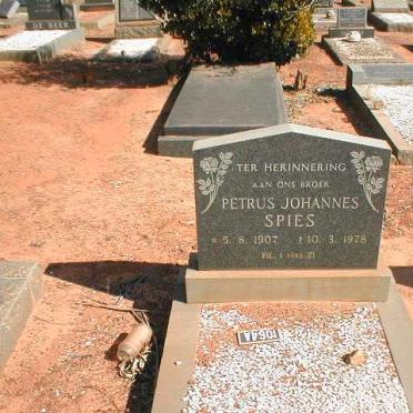 SPIES Petrus Johannes 1907-1978