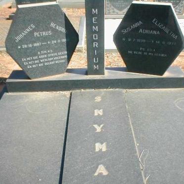 SNYMAN Johannes Hendrik Petrus 1887-1969 &amp; Susanna Elizabetha Adriana 1890-1977