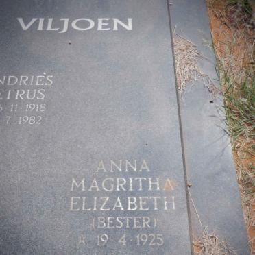 VILJOEN Andries Petrus 1918-1982 &amp; Anna Magritha Elizabeth BESTER 1925-2010