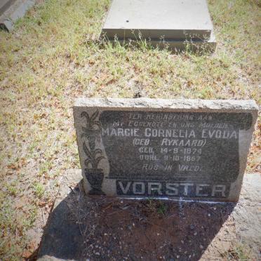 VORSTER Margie Cornelia Evoda nee RYKAARD 1874-1957