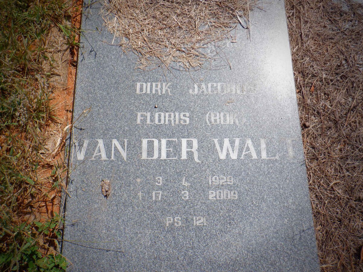 WALT Dirk Jacobus Floris, van der 1929-2009
