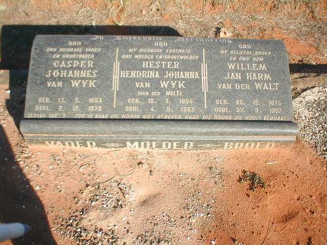 WYK Casper Johannes 1883-1973 &amp; Hendrina Johanna VAN DER WALT 1884-1963 :: VAN DER WALT Willem Jan Harm 1875-1967