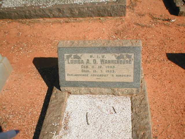 WANNENBURG Louisa A.D. 1885-1953