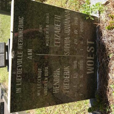 WOEST Hendrik Frederik 1910-1986 &amp; Elizabeth Sophia Johanna 1918-2006
