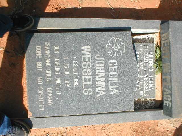 WESSELS Cecilia Johanna 1912-1981 :: WESSELS Mildred Norma Elizabeth 1932-1997