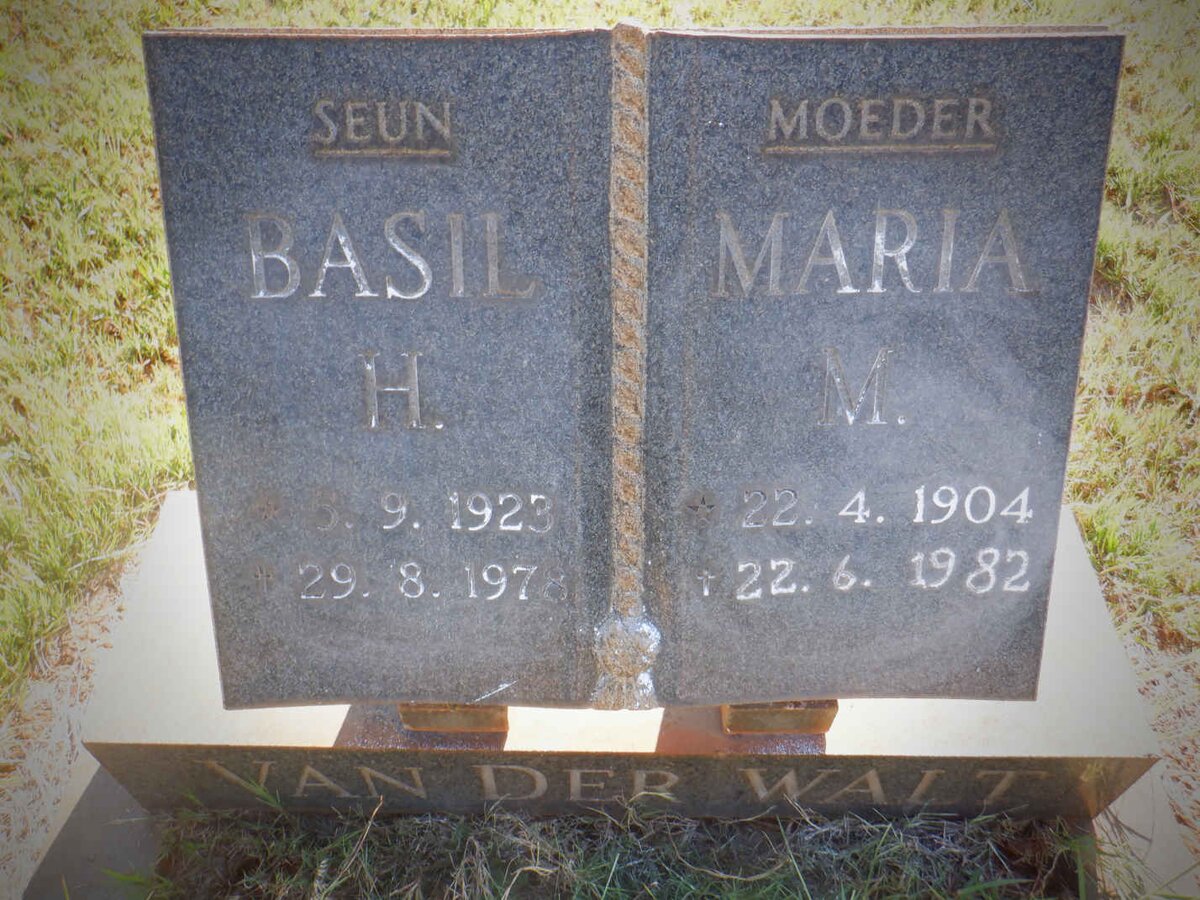 WALT Maria M., van der 1904-1982 :: VAN DER WALT Basil H. 1923-1978