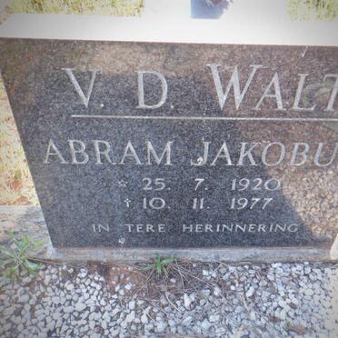 WALT Abram Jakobus, v.d. 1920-1977 &amp; Vera Mathilda 1925-2009