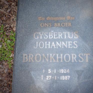 BRONKHORST Gysbertus Johannes 1924-1987