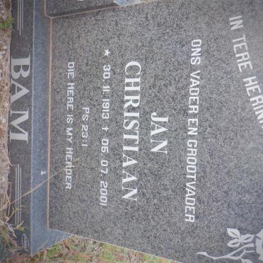 BAM Jan Christiaan 1913-2001