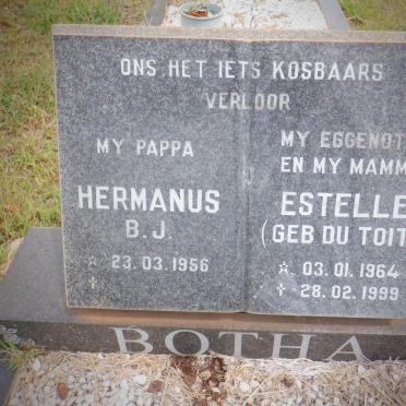 BOTHA Hermanus B.J. 1956- &amp; Estelle DU TOIT 1964-1999