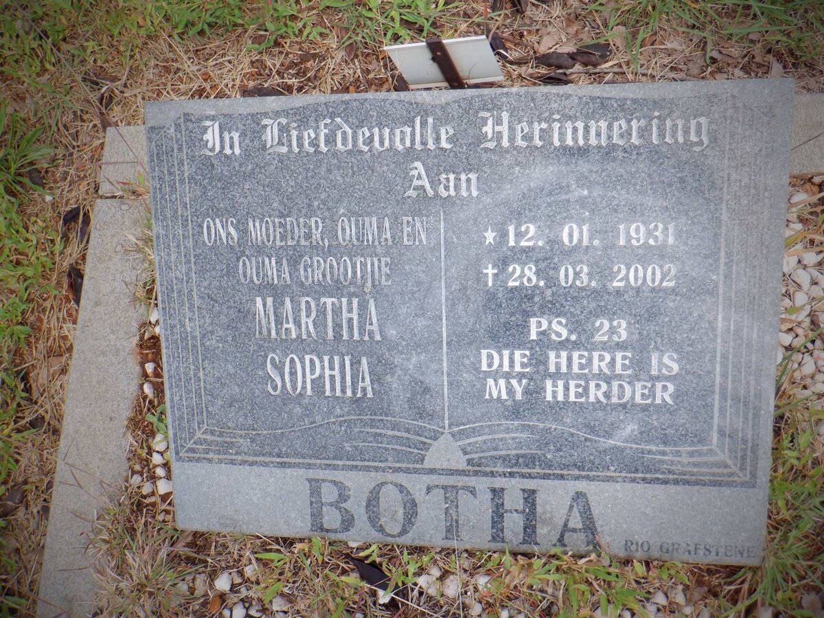 BOTHA Martha Sophia 1931-2002