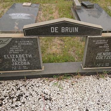 BRUIN Hendrik Coetzee, de 1924-2001 &amp; Elizabeth Alida Jacoba 1919-1994