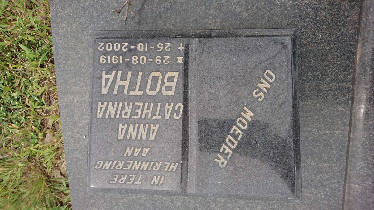 BOTHA  Anna Catherina 1919-2002