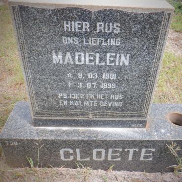 CLOETE Madelein 1981-1999