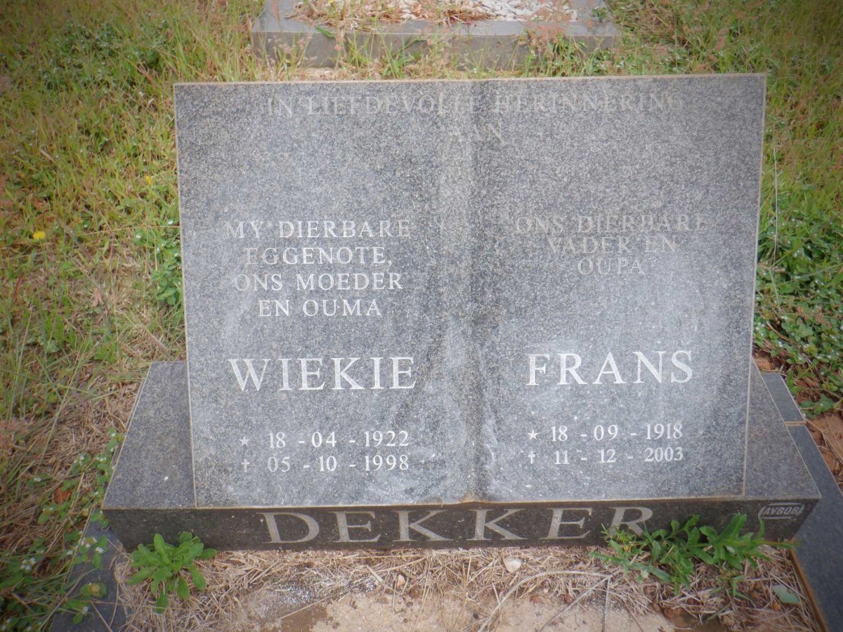 DEKKER Frans 1918-2003 &amp; Wiekie 1922-1998
