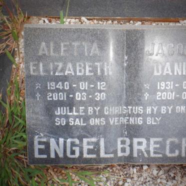 ENGELBRECHT Jacobus Daniel 1931-2001 &amp; Aletta Elizabeth 1940-2001