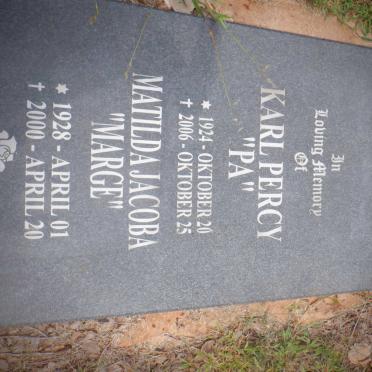 ESCH Karl Percy 1924-2006 &amp; Matilda Jacoba 1928-2000