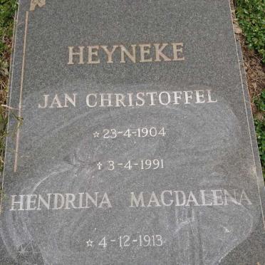 HEYNEKE Jan Christoffel 1904-1991 &amp; Hendrina Magdalena 1913-2000