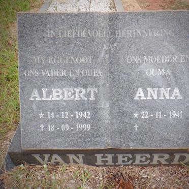 HEERDEN Albert, van 1942-1999 &amp; Anna 1941-