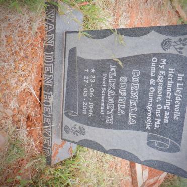 HEEVER Cornelia Sophia Elizabeth, van den nee SCHOEMAN 1946-2011